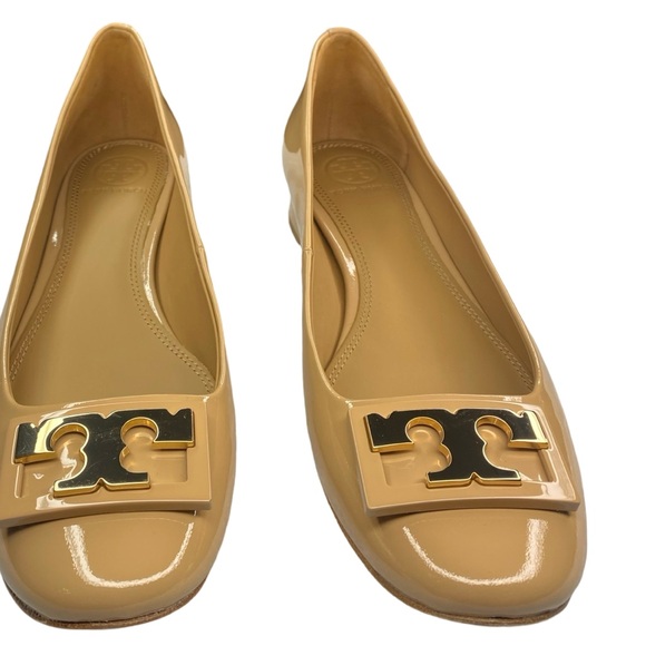 Tory Burch Nude Gigi Patent Logo 25mm Pumps Woman’s Size 7 - Picture 7 of 9